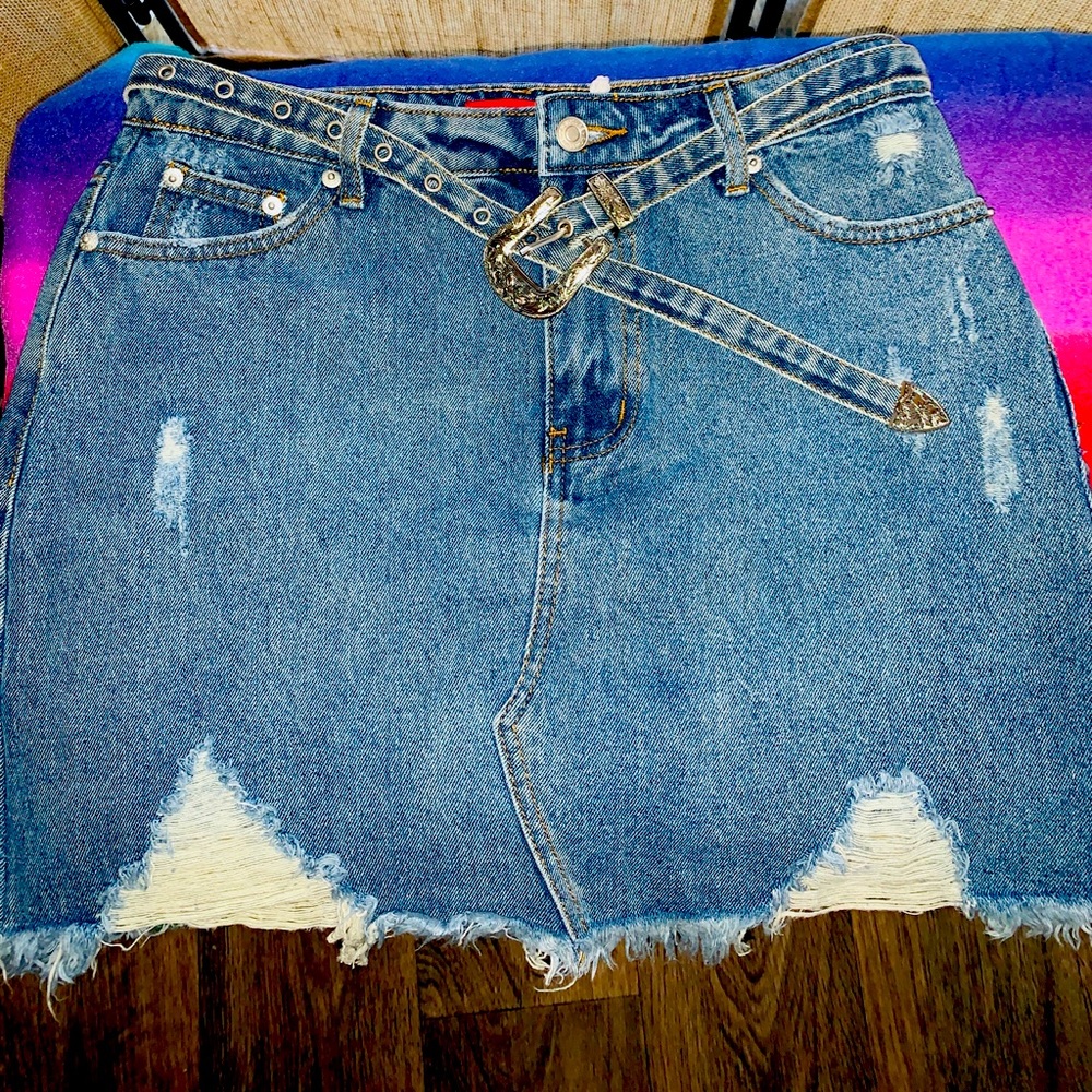 Mini denim skirt